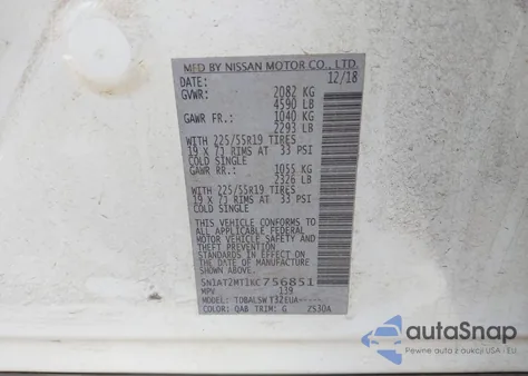 2019 Nissan Rogue Sl из США, поврежденный, VIN 5N1AT2MT1KC756851